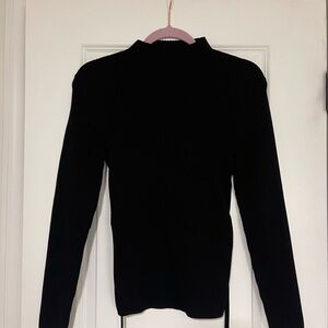 Babaton Black Ribbed Knit Top